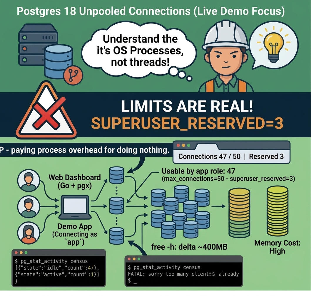 PostgreSQL connection pooling — how connections work under the hood